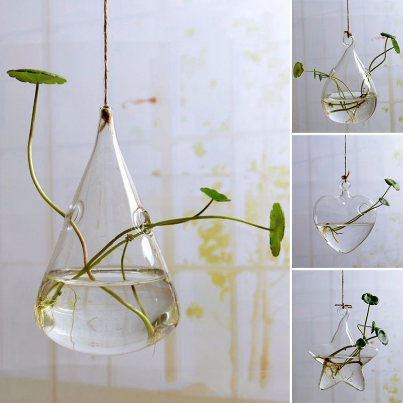 

Hanging Transparent Glass Vases Flower Hydroponic Plants Office Home Decoration Terrarium YE-Hot