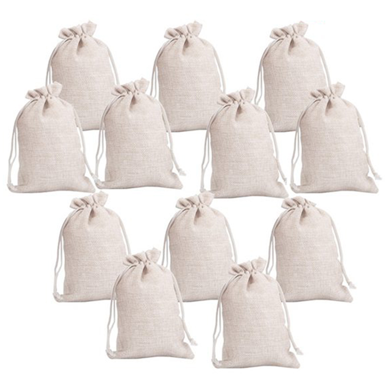 

12PCS Cotton Drawstring Bags Cloth Gift Candy Favor Bag for Wedding DIY Spice Bean Sachets Christmas 8x10cm