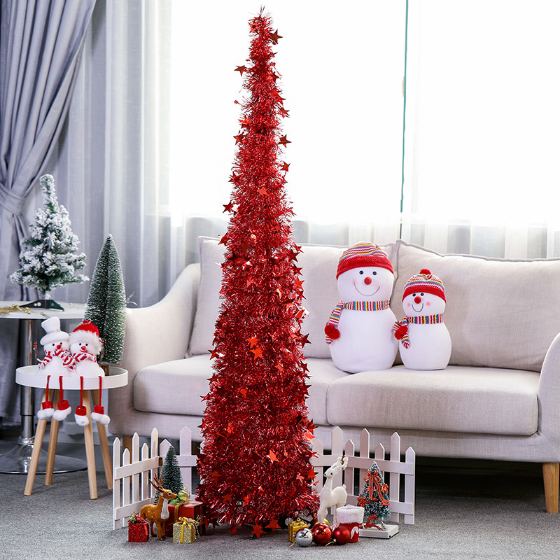 

CREATIVE CHRISTMAS SUPPLIES WOOL TOP CHRISTMAS TREE RETRACTABLE FOLDING ORNAMENTS TREE ARTIFICIAL DECORATED ORNAMENTS FOR HOME