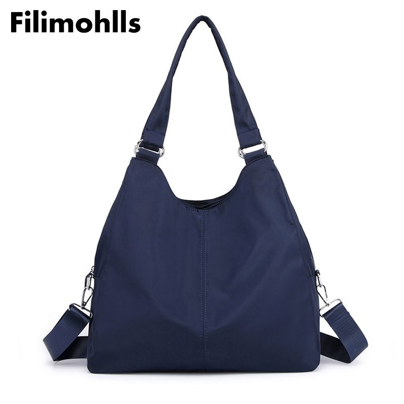 

2020 New Casual Women Handbag Waterproof Nylon Shoulder Bag Fashion Design Good quality Big Tote Messenger Bags F-346, Black