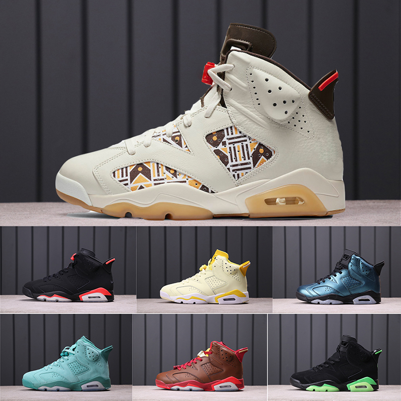

Mens Basketball Shoes AJ6S Quai 54 Sail 6 VI Light Brown Dynamic Yellow Floral Electric Green Triple Black Infrared All Star Cigar Sneakers, #2