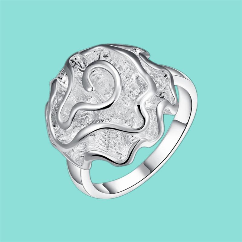 

Cluster Rings Arrival 925 Silver Jewelry Romantic Rose Flower Ring For Women Wedding Gift