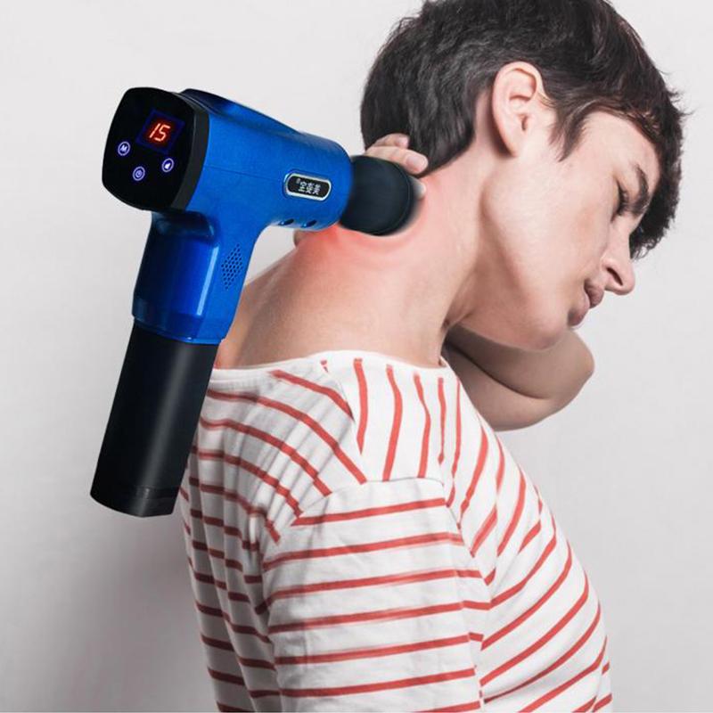 

US Stock Electric Muscle Massage Gun Therapy Fascia Massage Guns Deep Vibration Muscle Relaxation Fitness Equipment with 5 heads