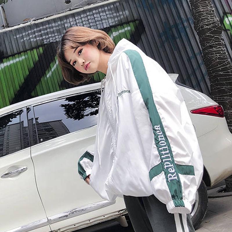 

Women 2020 New Women's Basic Jacket Fashion Thin Girl Windbreaker Outwear Bomber Female Baseball Women Men Coat, Black