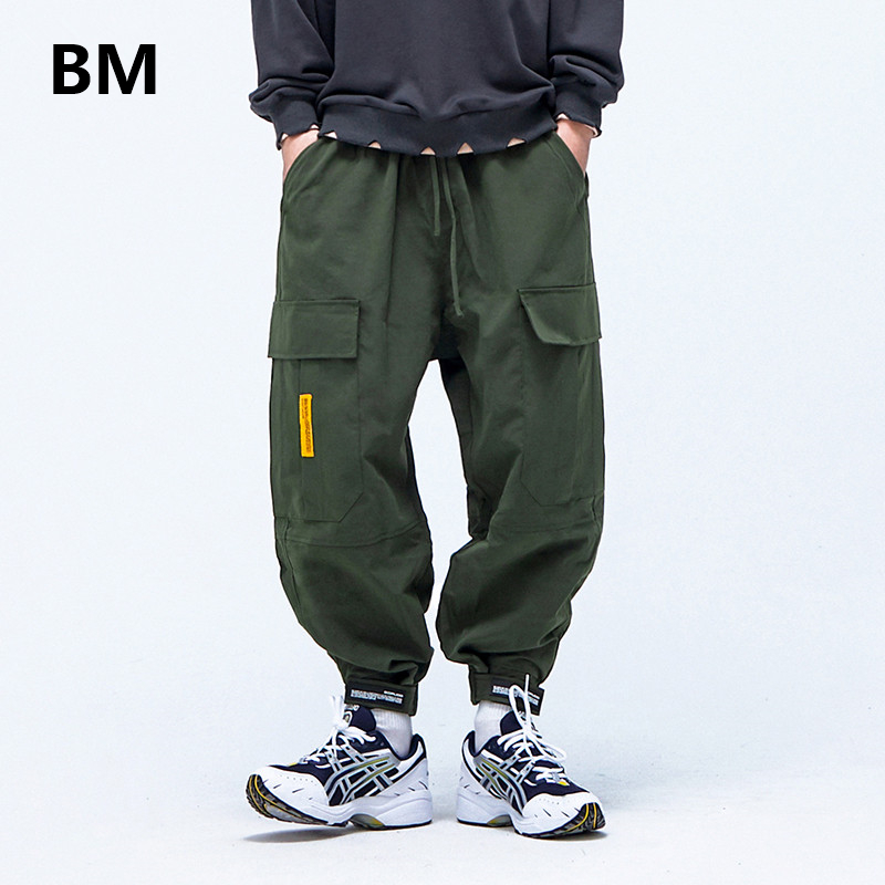 

Japanese Streetwear Casual Pants Men Clothing Harajuku Joggers Sport Hip Hop Harem Pants Fashion Cargo Kpop Clothes Male, Black