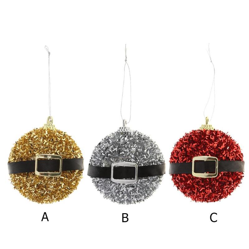 

Ribbon Belt Buckle Glitter Effect Christmas Ball Xmas Hanging Ball