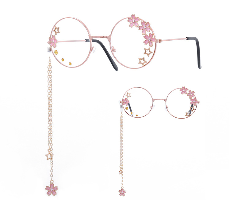 

Glasses Sakura Star Pendant Glasses frames Japanese Girl Personality Wild Girls Heart Decorative Glasse anime Cosplay exhibition