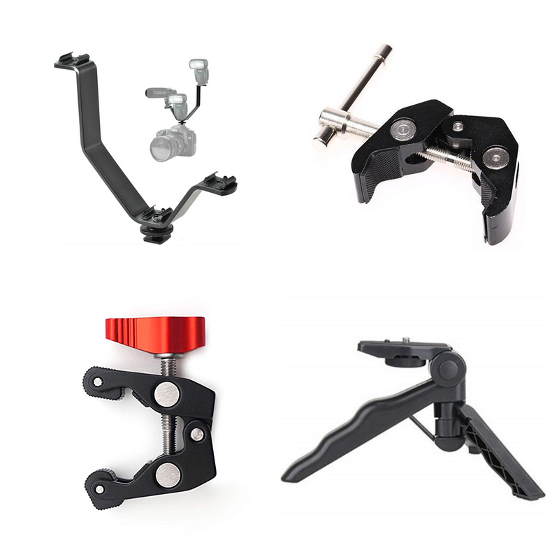 

Super Clamp Crab Claw with 1/4" 3/8" Thread and V shape Bracket Holder for Flash Light Microphone DSLR Camcorder Tripod Monitor