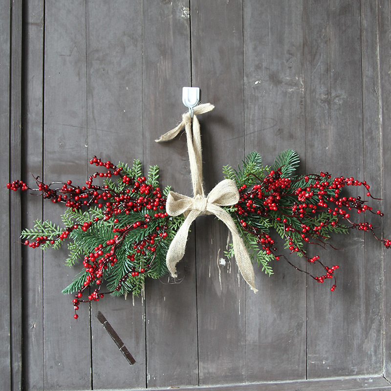 

Chirstmas Berry Garland American Linen Door Hanging Decorations Artificial Fruit Xmas Window Handmade Ornaments Pendant