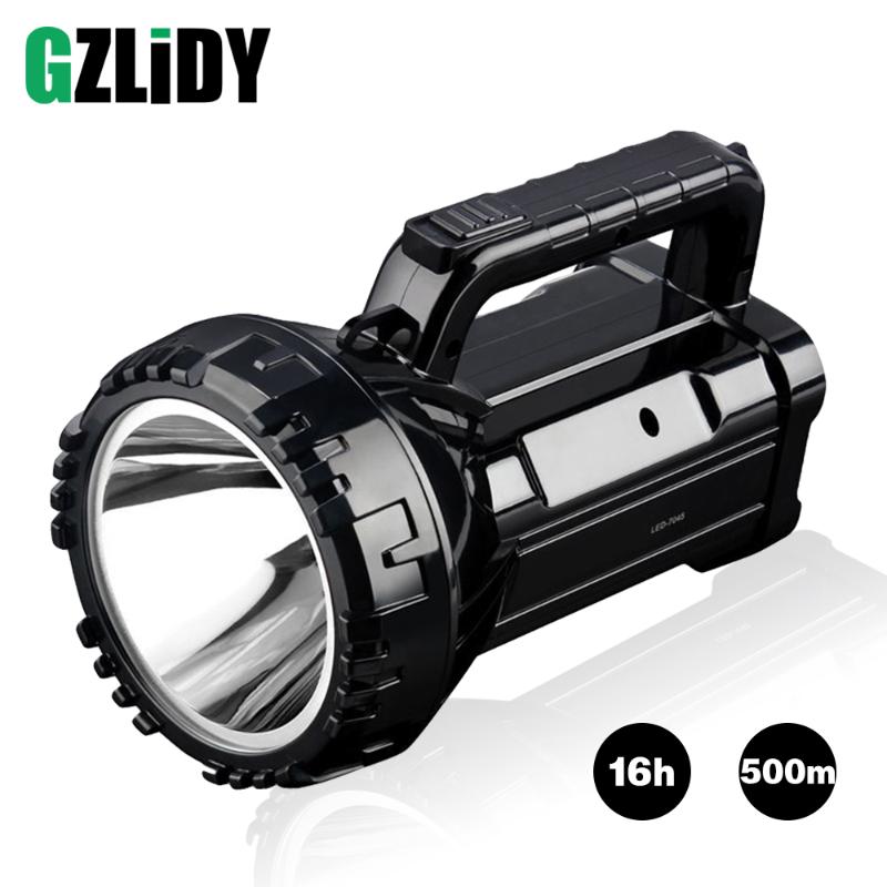 

Rechargeable Bright LED Torch 20W High powered 500m searchlights Built-in 2800mAh lithium battery Two working modes