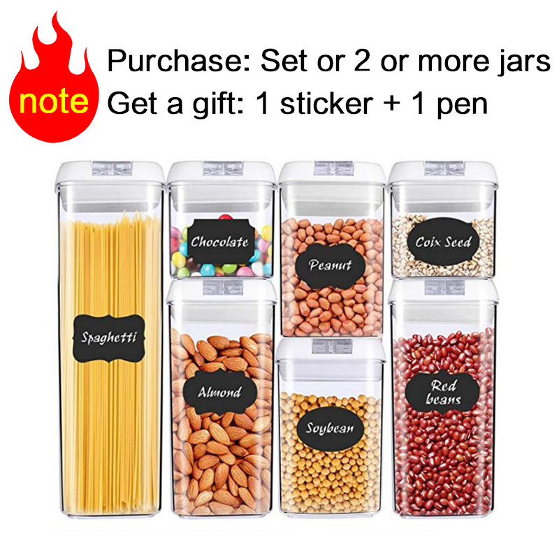 

Purchase Set [Send 1 Sticker + 1 Pen] storage container Acrylic kitchen storage multigrain jar transparent sealed