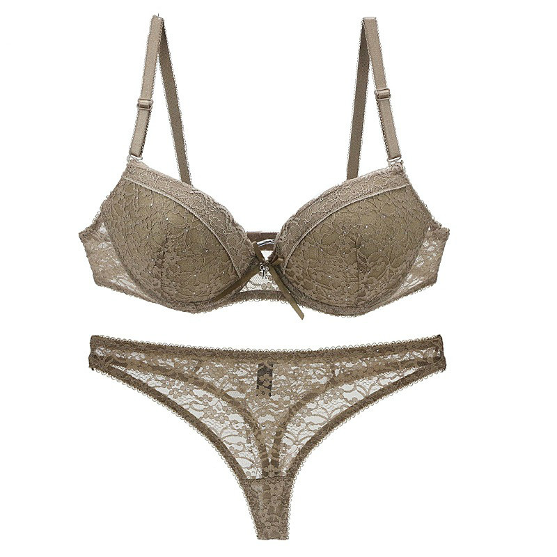 

Fashion women underwear set sexy diamond lace bra set gathered ladies bra underwear and panty X00012, Pink