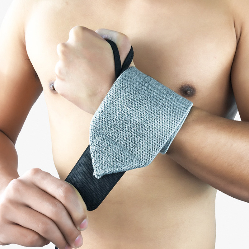 

1 PCS Wristband Supports Compression Weight Lifting Bandage Wrist Brace Wraps Straps Protectors Training Badminton, Black