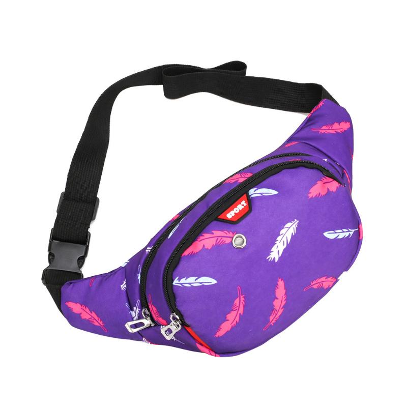 

2020 new fanny pack Men And Women's Fashion Sport Wais tWaterproof Bag Shoulder Bag Printing Bags 7.24, Sky blue
