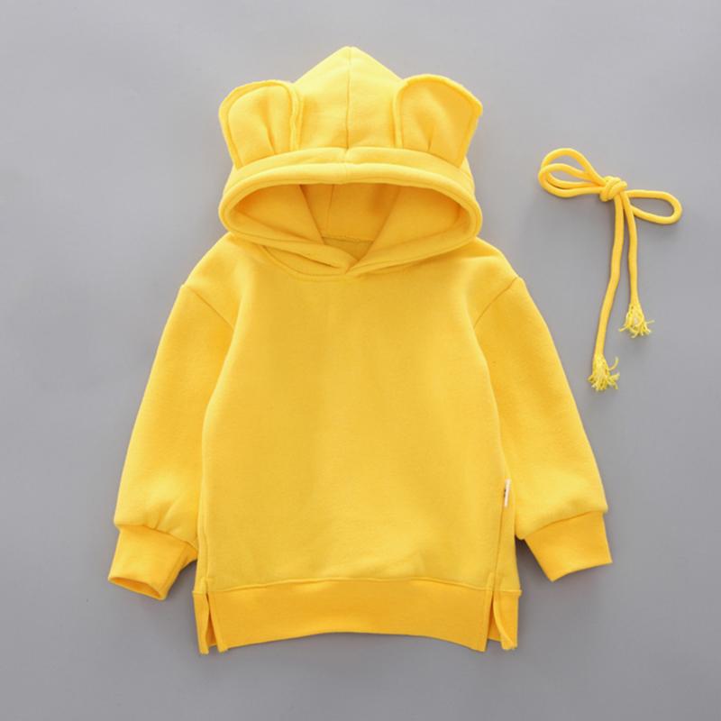 

Kids Fleece Hooded Sweater Toddler Baby Boys Girls Solid Color Hoodie Cartoon 3D Ear Sweatshirt Tops Long Sleeve Clothes, Pink