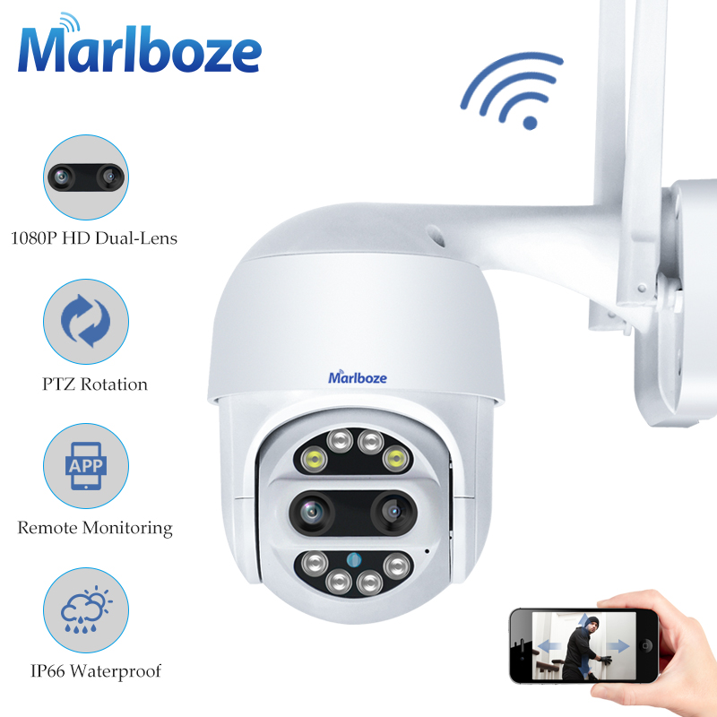 

1080P PTZ Dual-Lens Wifi Camera Outdoor Auto Tracking Cloud home Security IP Camera 2MP Zoom Speed Dome CCTV surveillance