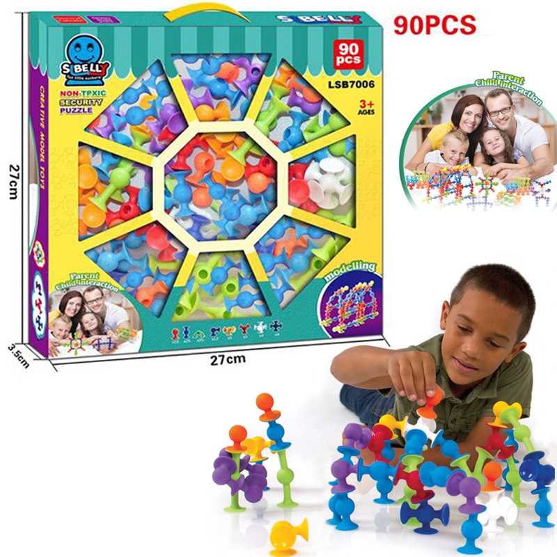 

Suckers Funny Silicone Block Soft Building Blocks Kids DIY Model Construction Toy for Children Boys Girls Christmas Gift Boy