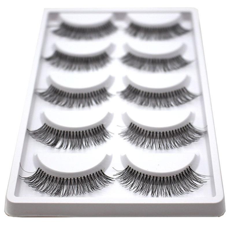 

5 Pairs Long Makeup Cross Thick False Eyelashes Eye Lashes Natural Handmade mink lashes False Eye women's beauty tools