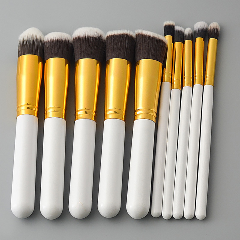 

10 Pcs Makeup Brush Set Powder Foundation Lip Blush Face Makeup Brushes Professional Cosmetic Tool Kit For Woman