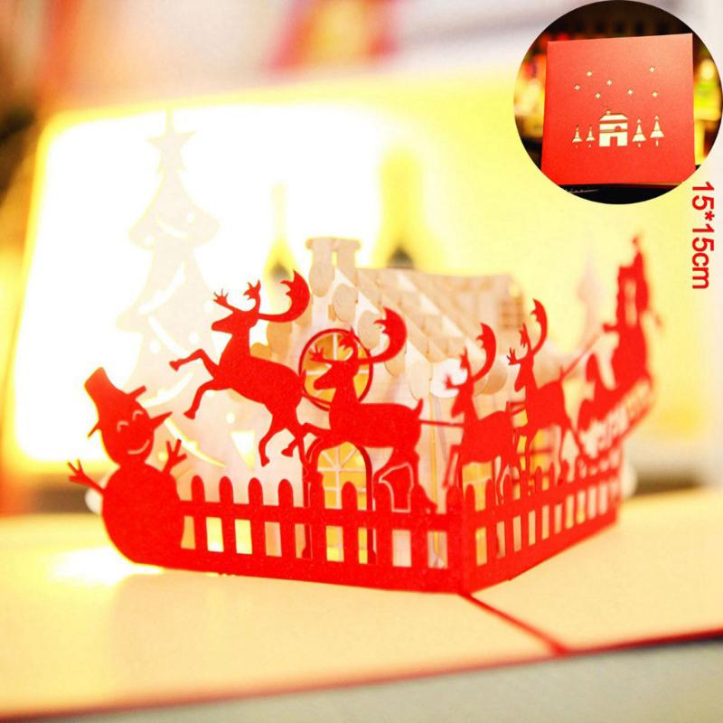 

Merry Christmas 3D Cards Wedding Lover Greeting Cards Christmas Happy Birthday Anniversary Gift Card Blessing