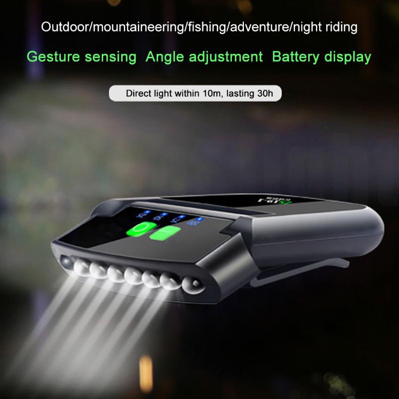 

2020 New Gesture Sensor LED Headlamp 4 LED Head Lamp Fishing Night Head Light Ride USB Charging ABS 100LM Headlight