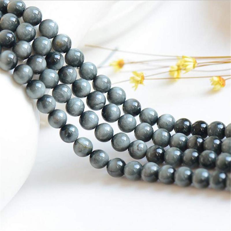 

Joanlyn Grade Natural Hawk's Eye Beads Eagle's Eye Beads NOT Dyed 6mm 8mm Smooth Polished Round 15 Inch Strand EH03