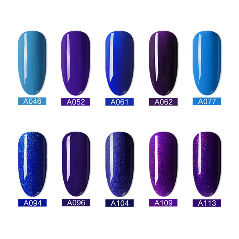 

AllNeweLook 8ML Gel Nail Blue Color UV Gellak Polish Soak Off Vernish HybridSemi Permanent Nail Polish Lacquer Gelpolish, A109