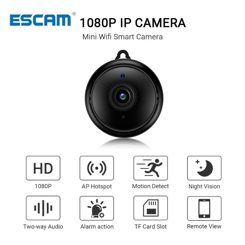 

Escam V380 Mini Wifi IP Camera HD 1080P Wireless Indoor Camera Nightvision Two Way Audio Motion Detection Baby Monitor