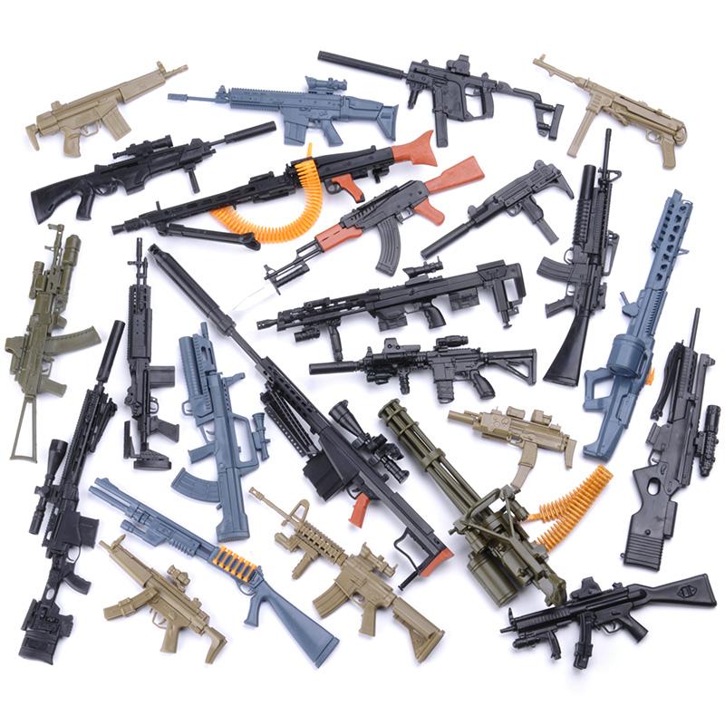 6pcs//set 1:6 SCALA BATTAGLIA ARMI DA FUOCO FUCILE D/'ASSALTO SERIE AK47 ARMA Pistola Modelli