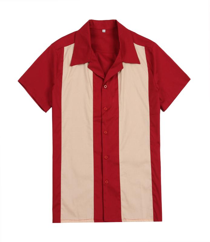 

2020 New Hit color short sleeve casual shirts red uk rock n roll designer button up party club wear for men, St108rc