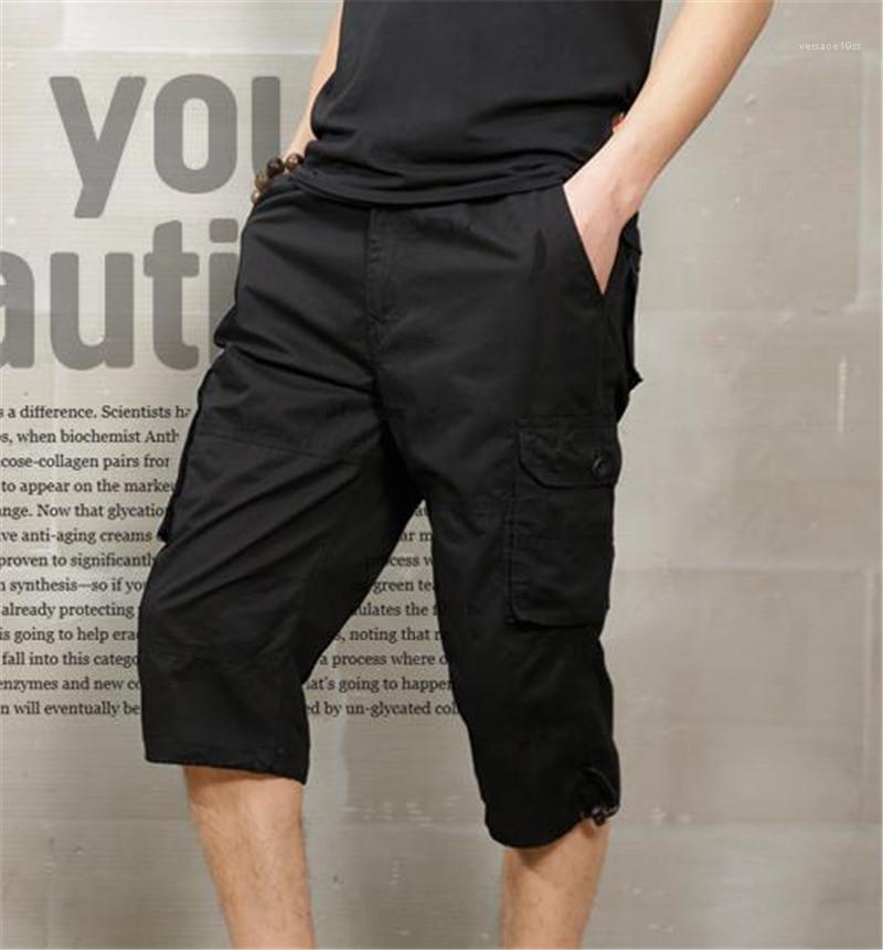 

Designer Shorts Fashion Summer Loose Mulit Pockets Panelled Mens Shorts Casual Males Clothing Solid Color Mens, Khaki