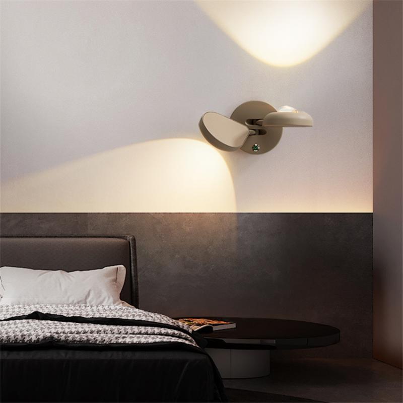 

Nordic Double-sided Rotating Wall Lamps Bedside Bedroom Living Room Corridor Aisle light fixtures with Switch Net Red Wall Light