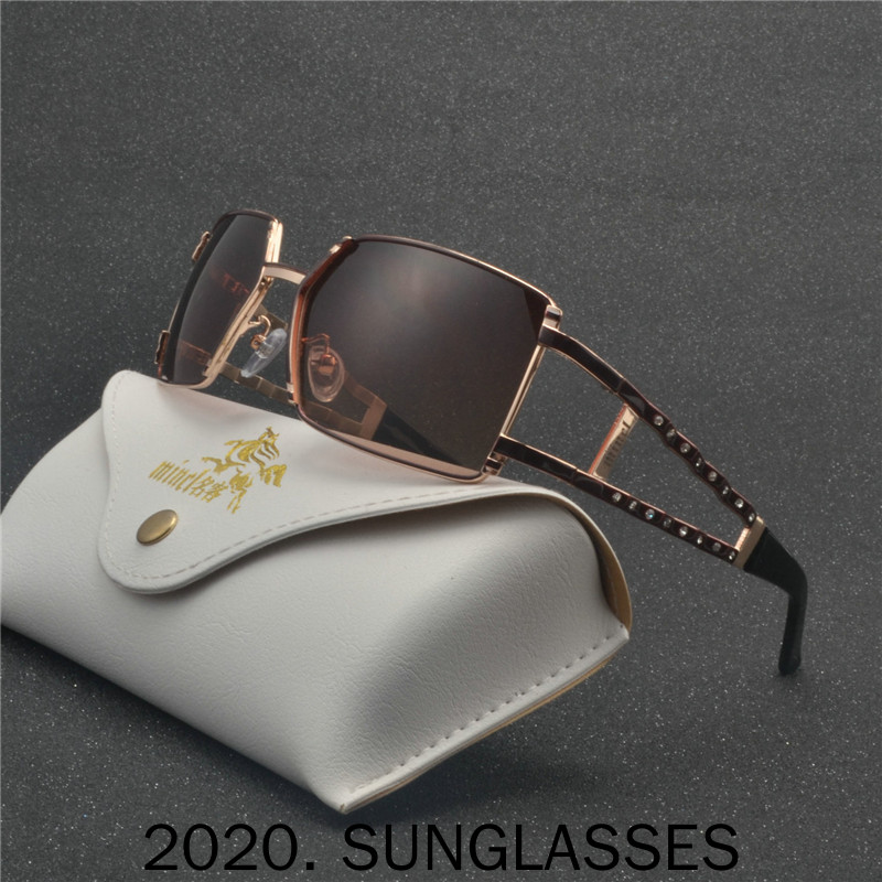 

Classic Square Sunglasses Men 2020 Fashion Vintage Brand Design Sun Glasses Women Rivet Gradient Eyeglasses UV400 FML