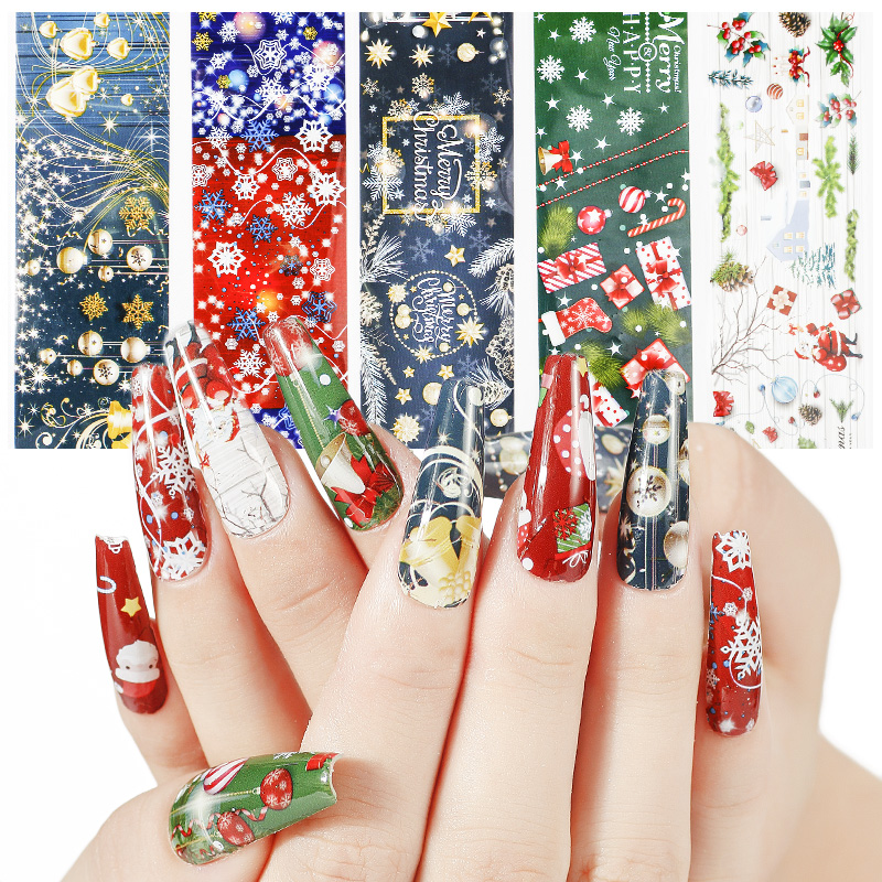 

NEWBY Quick nail art beautiful and charming St. starry sky paper DIY decoration Christmas Halloween transfer paper nail stickers, White