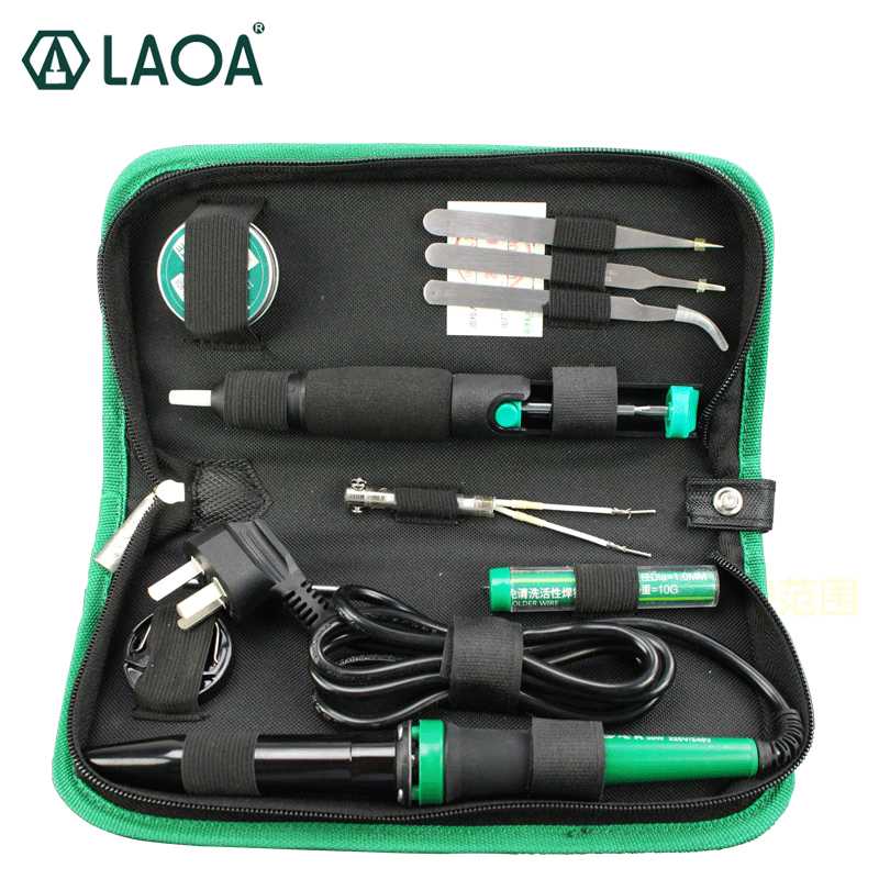 

LAOA 30W 220V/110V Electric Soldering Iron Set Electronic Iron Kit Welding Gun Repair Tools with Solder Paste Tweezers Tin Wire