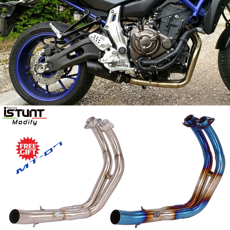 

MT07 front pipe Motorcycle Exhaust Muffler Modified stainless steel Front Pipe Slip-On For YZF MT-07 2014 - 2020 2020 FZ07