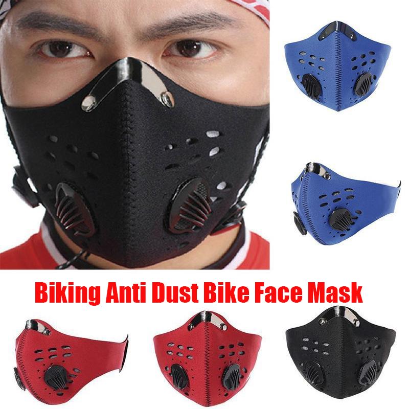 

Anti Dust Biking Face Mask Activated Carbon Riding Cycling Running Sports Anti-Pollution Bike Isolation Mask With Free Filter OPP Bags, Black