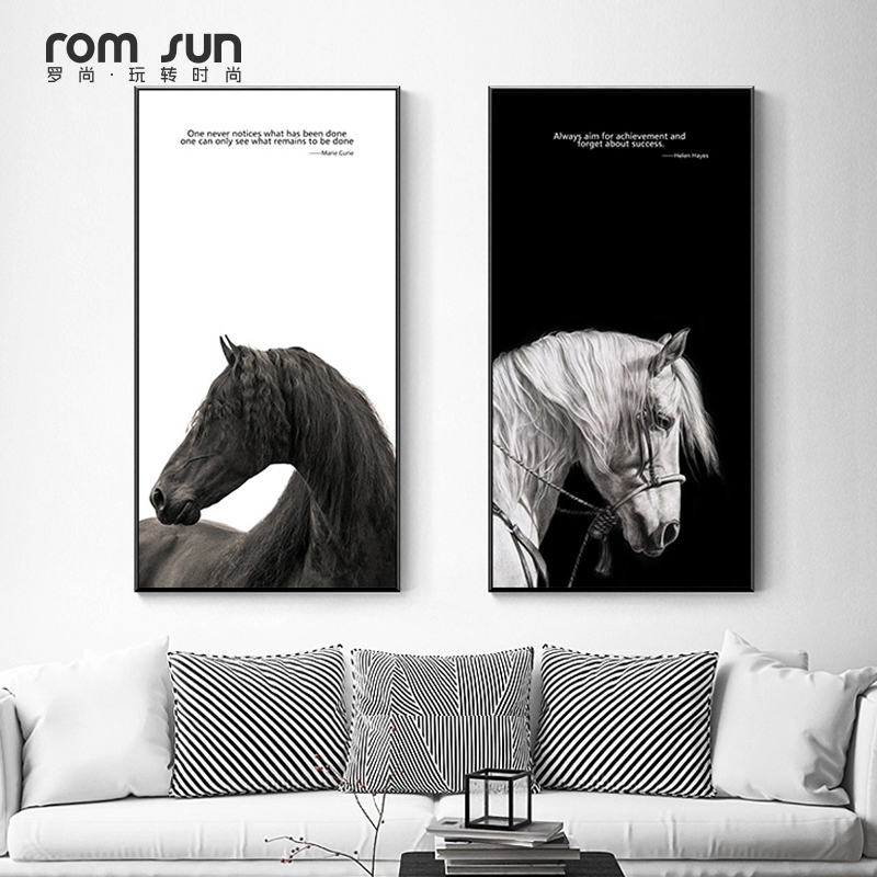 

Nordic Style industrial deco pictures Black and white horse posters and prints cuadros decoracion life is strange deco home