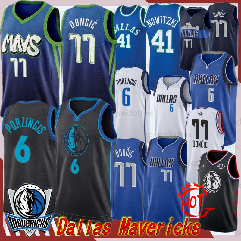 

nba 77 Doncic Men+Kids Jersey Kristaps 6 Porzingis 2020 Dalla Maverick Jersey Kristaps 6 Porzingis 77 Doncic New Jersey, Black;red