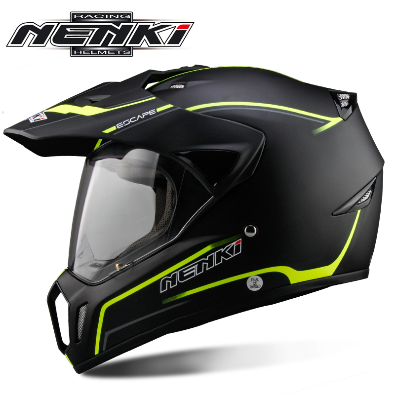 

NENKI Black Motorcycle Helmet Motorcycle Full Face Helmet Motocross Men' Adventure Downhill DH Racing Casco Moto ECE