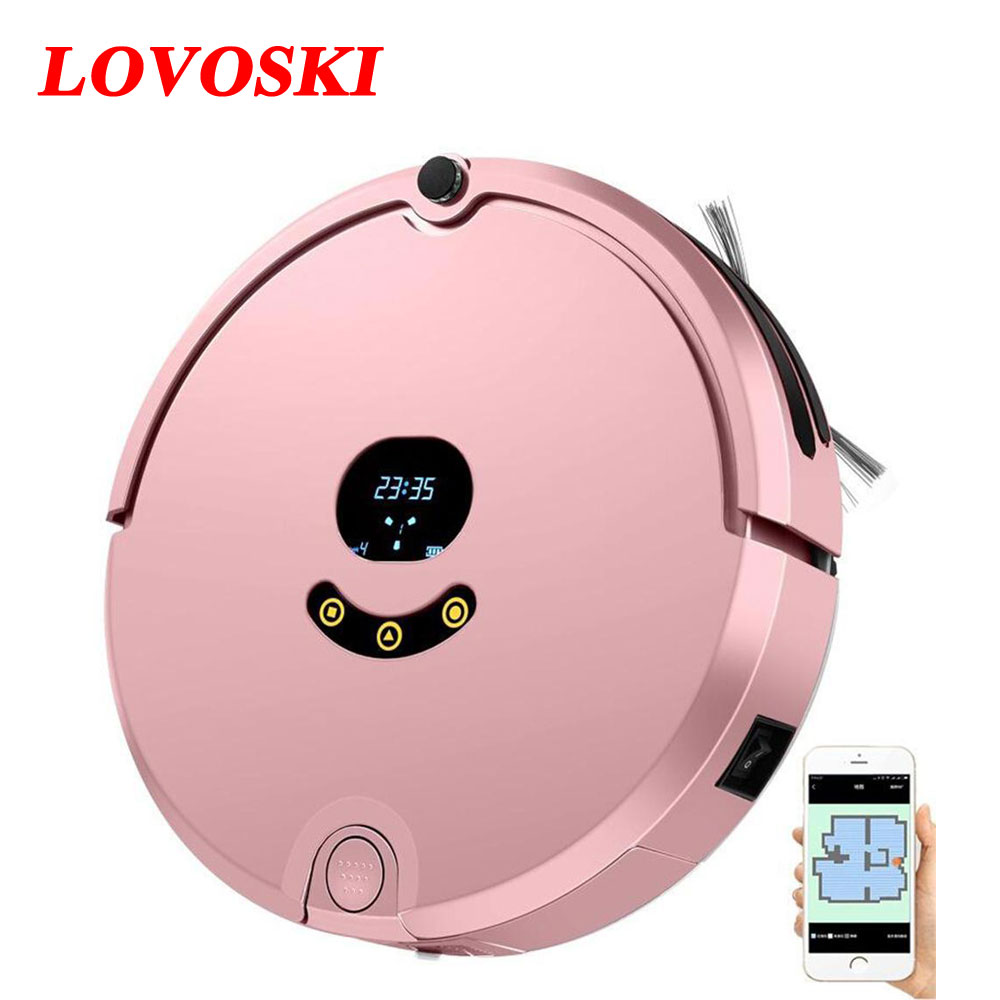 

Lovoski Robot Vacuum Cleaner Map navigation 1200Pa Suction Auto Charge Map Display Wifi APP Connect Thin Carpet Hard Floor Clean