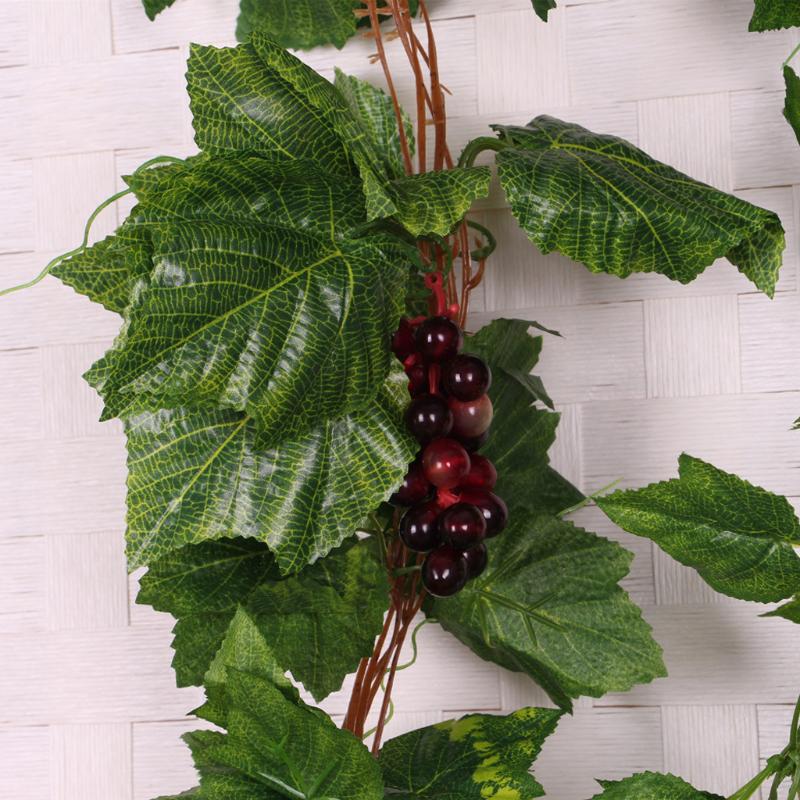 

Creative Artificial Grape Fake Vine Garlands Faux Fruit Wendding Leaf Ivy, As pic