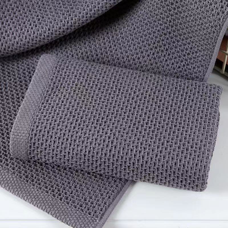 

Beroyal Brand 4PC 100% Cotton Hand Towels for Adults Plaid Hand Towel Face Care Magic Bathroom Sport Waffle Towel, Grey