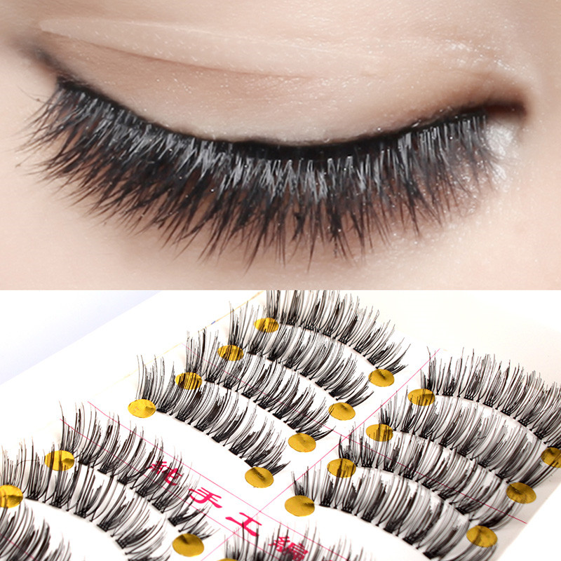 

10 pairs/Box Natural/Thick 3D Faux Lashes Natural False Eyelash HandMade Eyelashes Extension Makeup Tool
