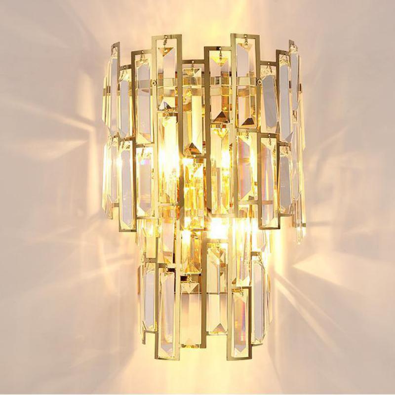 

Living Room Wall Lamp Luxury Crystal Modern Simple Wall Lights Creative Tv View Nordic Bathroom Mirror Light Industrial Decor