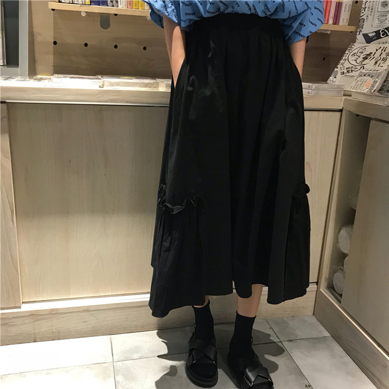 

Blackday Womens Skirt Vintage Clothes Long Skirts Black Harajuku Summer High Waist Streetwear 2020 Fashion flowy Spring Elastic Chiffon