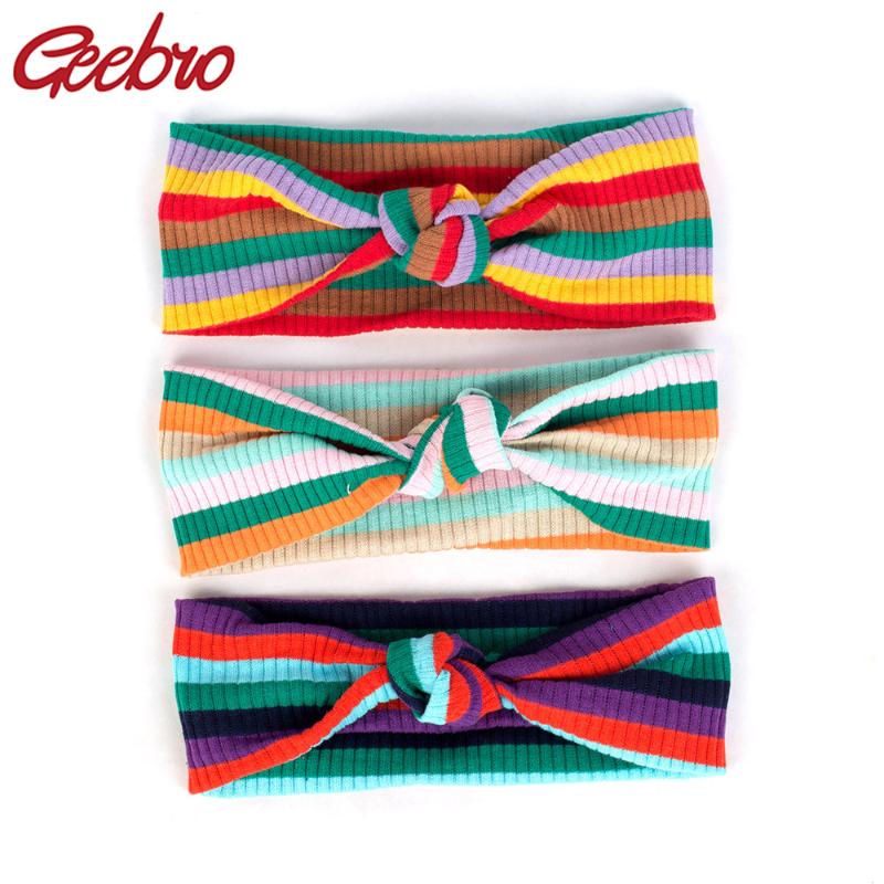

Geebro Women Fashion Colorful Knotted Headband Bohemia Accessories Cotton Turban Twist Elastic Hairband For Female Striped Band