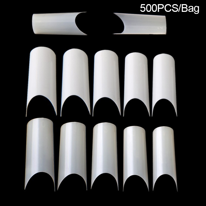 

500Pcs Clear White Natural French False Acrylic Nail Tips UV Gel Ultra Pack Of 500 Tips Fake Nail