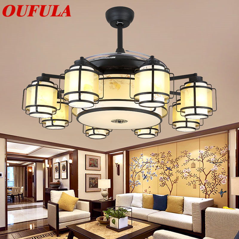 

DLMH Modern Ceiling Fan Lights With Invisible Fan Blade Remote Control Creative Decorative For Home Living Room Bedroom