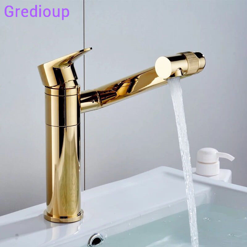 

Basin Tap Black Gold Bathroom Faucet Rotate Modern Wash Basin Mixer Taps Kit Hot Cold Water Faucet Brass White Bath Sink Faucets